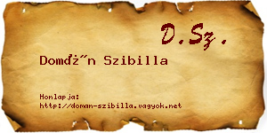 Domán Szibilla névjegykártya